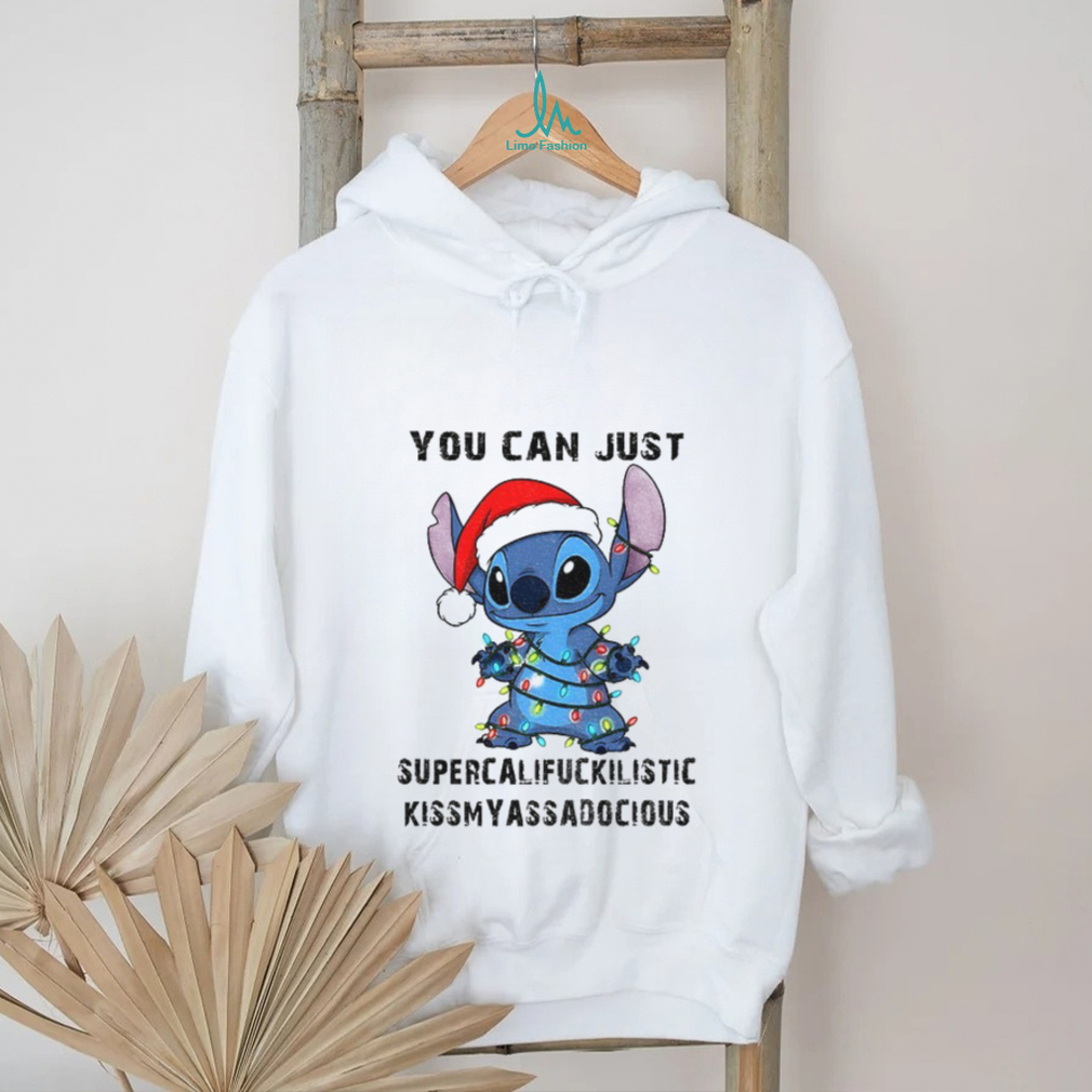Stitch Santa hat you can just supercalifuckilistic kismyassadocious Christmas shirt Stitch Santa hat you can just supercalifuckilistic kismyassadocious Christmas shirt