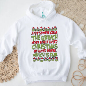 The Grinch Never Hated Christmas Shirt Funny Glitter Holiday Tee