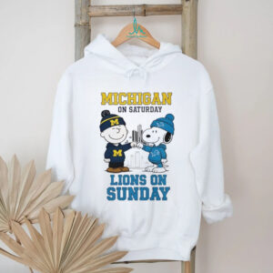The Peanuts Fist Bump Michigan Wolverines & Detroit Lions Shirt