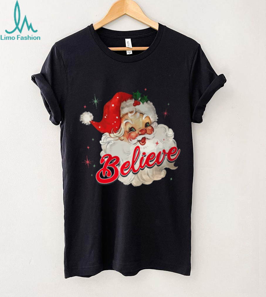Vintage Santa Claus Believe Christmas Women Boys Girls T Shirt Vintage Santa Claus Believe Christmas Women Boys Girls T Shirt