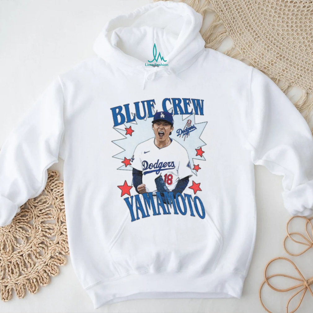 Yoshinobu Yamamoto 18 Los Angeles Dodgers Blue Crew MLB Baseball 2025 shirt Yoshinobu Yamamoto 18 Los Angeles Dodgers Blue Crew MLB Baseball 2025 shirt