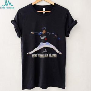 Yoshinobu Yamamoto baseball throw Los Angeles Dodgers World Series Most Valuable Player shirt