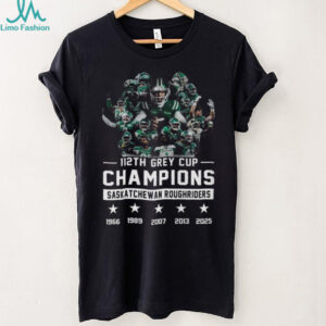 112th Grey Cup Champions Saskatchewan Roughriders Commemorative T Shirt