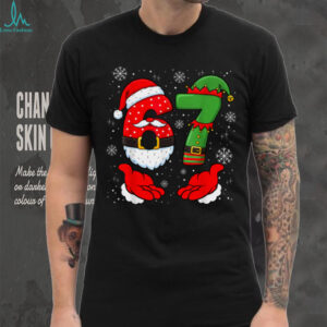 67 Six Seven Funny Santa Hand 6 7 Meme Christmas Matching T Shirt