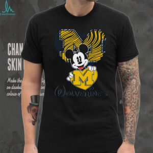 Michigan Wolverines Mickey Mouse Heart T Shirt Michigan Wolverines Mickey Mouse Heart T Shirt