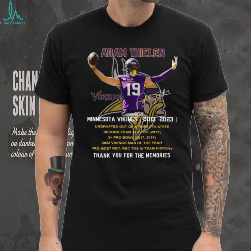 Adam Thielen Minnesota Vikings 2013 2023 Thank You for the Memories T Shirt Adam Thielen Minnesota Vikings 2013 2023 Thank You for the Memories T Shirt