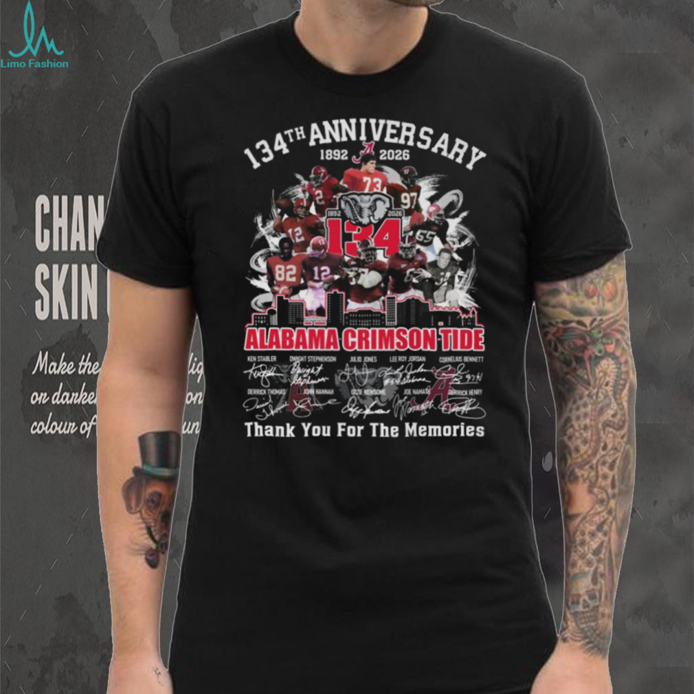 Alabama Crimson Tide 134th Anniversary 1892 2026 T Shirt Alabama Crimson Tide 134th Anniversary 1892 2026 T Shirt