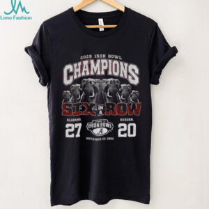 Alabama Crimson Tide 27 Auburn Tigers 20 Iron Bowl 2025 Champions Six in a Row shirt