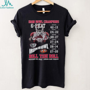 Alabama Crimson Tide Iron Bowl Champions 6 Peat Commemorative Shirt
