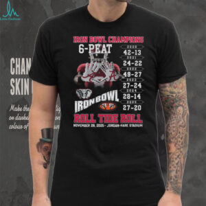 Alabama Crimson Tide Iron Bowl Champions 6 Peat Commemorative Shirt