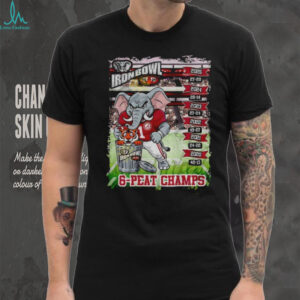 Alabama Crimson Tide beat Auburn Tigers Iron Bowl 6 Peat Champs 2025 shirt