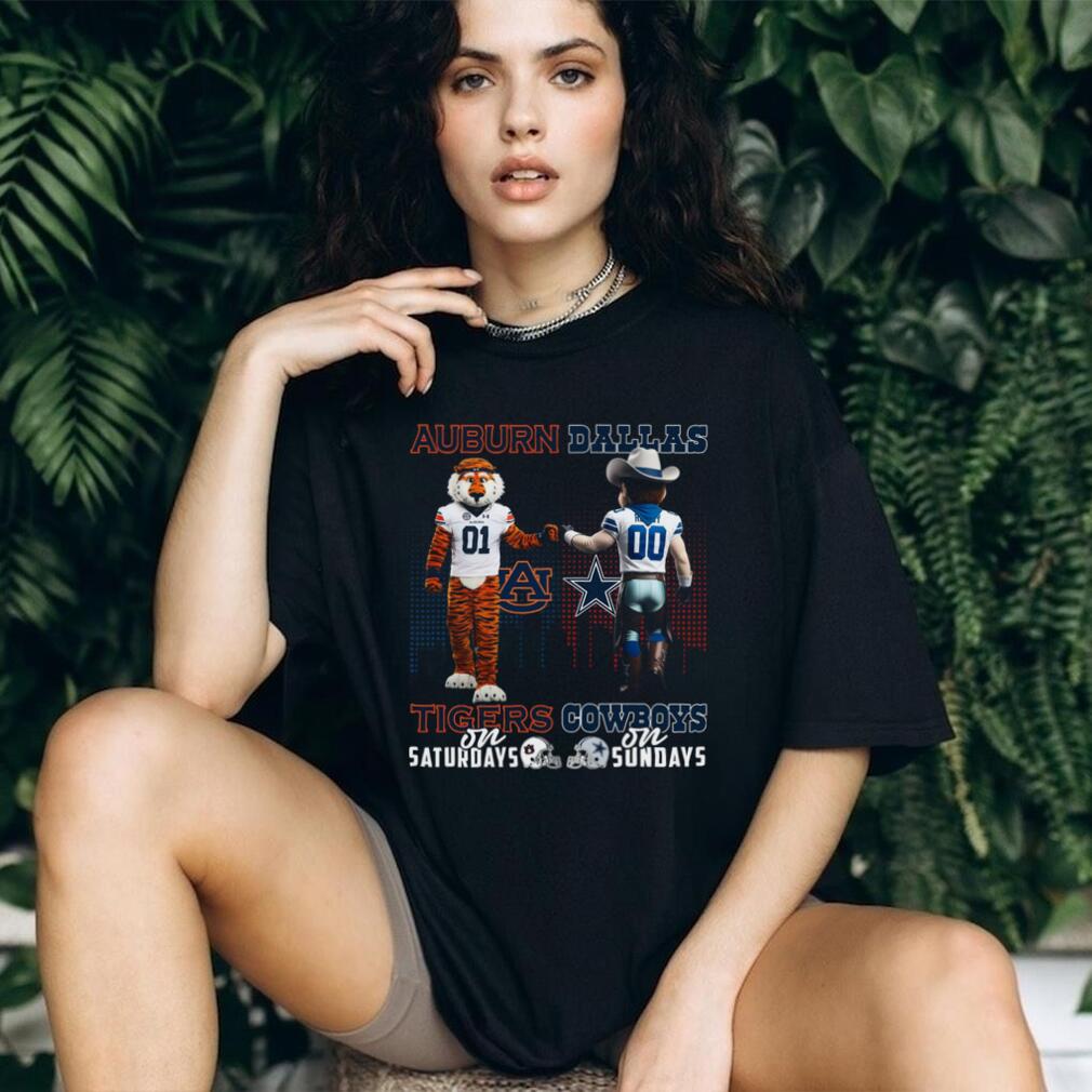 Auburn Tigers & Dallas Cowboys Saturdays x Sundays T Shirt Auburn Tigers & Dallas Cowboys Saturdays x Sundays T Shirt