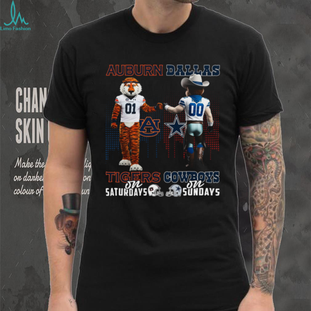Auburn Tigers & Dallas Cowboys Saturdays x Sundays T Shirt Auburn Tigers & Dallas Cowboys Saturdays x Sundays T Shirt