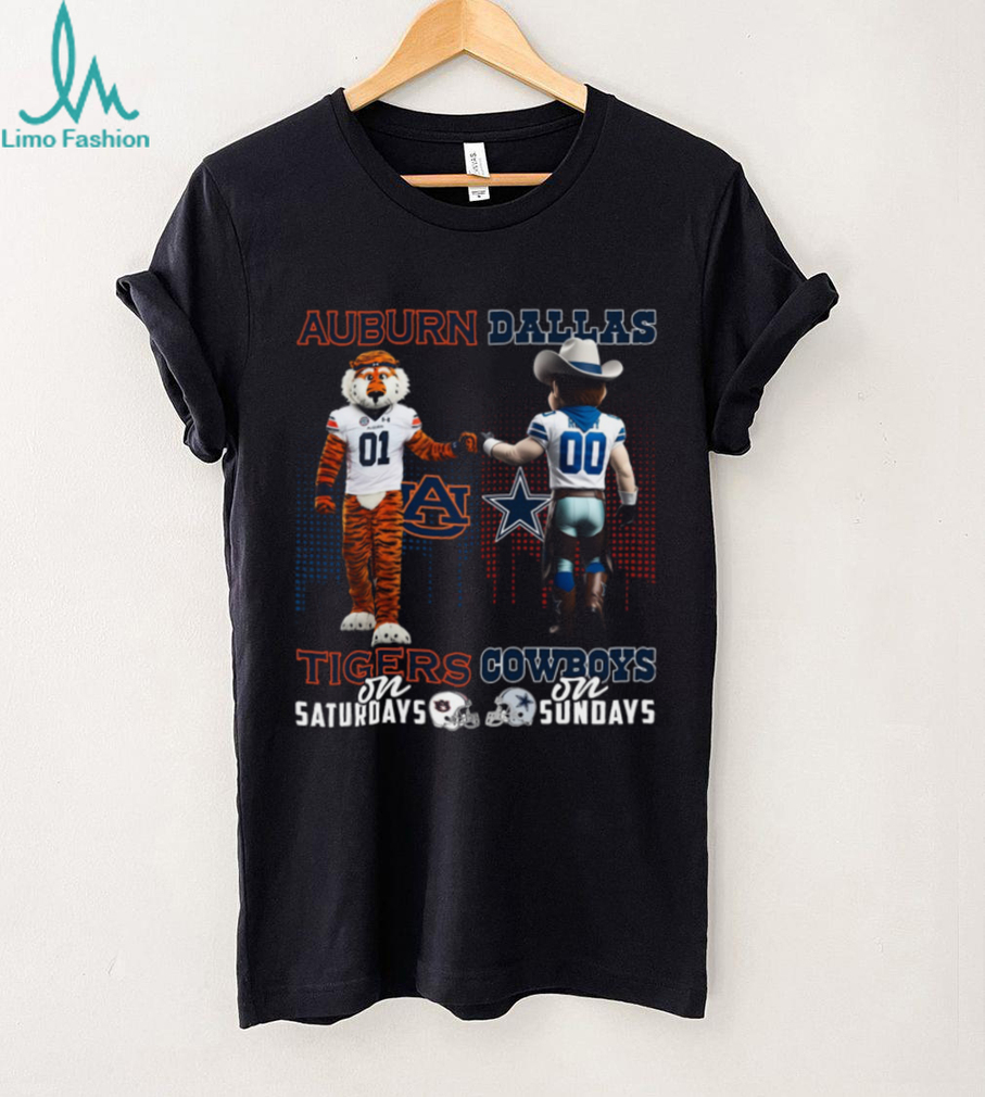 Auburn Tigers & Dallas Cowboys Saturdays x Sundays T Shirt Auburn Tigers & Dallas Cowboys Saturdays x Sundays T Shirt