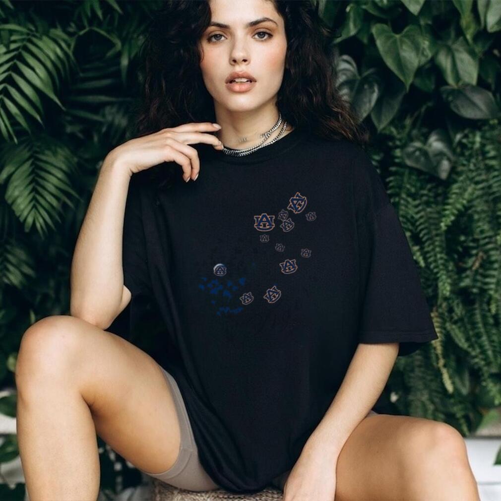 Auburn Tigers Dandelion Seed Blue and Orange Logo T Shirt Auburn Tigers Dandelion Seed Blue and Orange Logo T Shirt