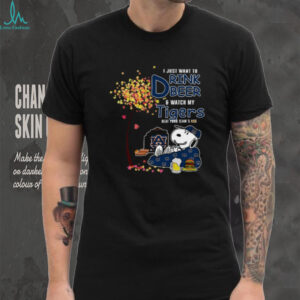 Auburn Tigers Snoopy I Just Want to Drink Beer & Watch My Tigers T Shirt