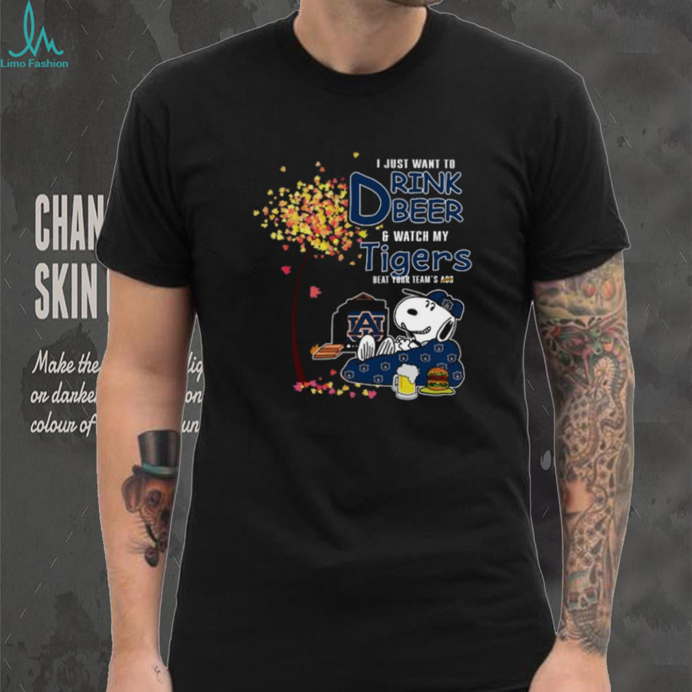 Auburn Tigers Snoopy I Just Want to Drink Beer & Watch My Tigers T Shirt Auburn Tigers Snoopy I Just Want to Drink Beer & Watch My Tigers T Shirt