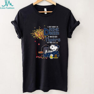 Auburn Tigers Snoopy I Just Want to Drink Beer & Watch My Tigers T Shirt