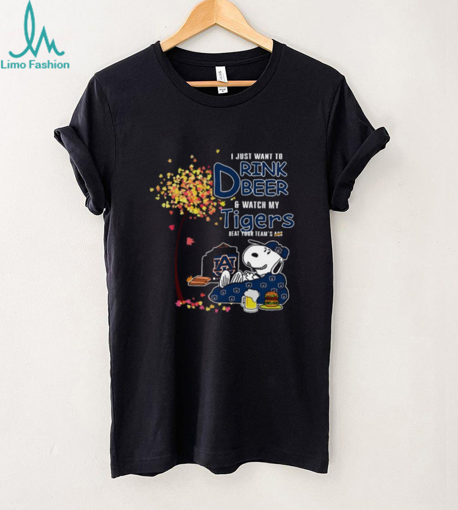 Auburn Tigers Snoopy I Just Want to Drink Beer & Watch My Tigers T Shirt Auburn Tigers Snoopy I Just Want to Drink Beer & Watch My Tigers T Shirt