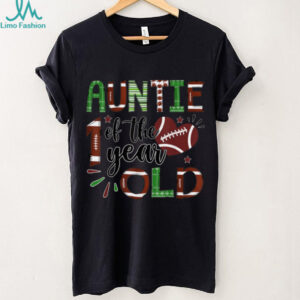 Auntie of The 1 Year Old Football 1st Birthday Boy Matching T Shirt