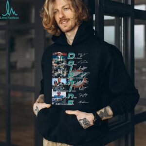 Authentic Miami Dolphins Team Signatures Memorabilia Style Graphic Tee Shirt