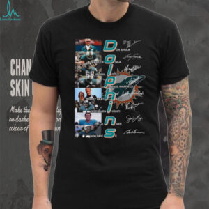 Authentic Miami Dolphins Team Signatures Memorabilia Style Graphic Tee Shirt