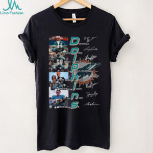 Authentic Miami Dolphins Team Signatures Memorabilia Style Graphic Tee Shirt