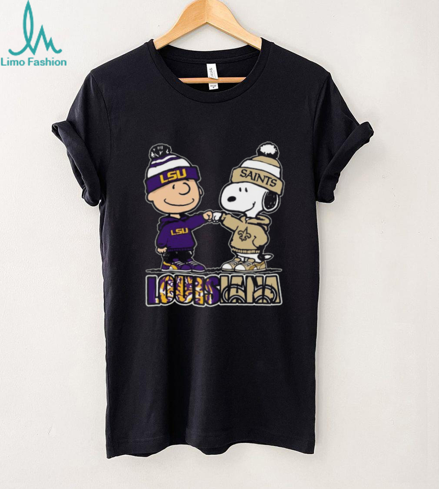 Awesome Snoopy And Charlie Brown Louisiana LSU Tigers X New Orleans Saints Skyline T Shirt Awesome Snoopy And Charlie Brown Louisiana LSU Tigers X New Orleans Saints Skyline T Shirt