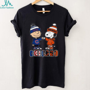 Awesome Snoopy X Charlie Brown Chicago Sports Cubs X Bears Skyline T Shirt