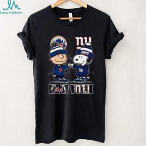 Awesome Snoopy X Charlie Brown New York Sports Mets X Giants Skyline T Shirt