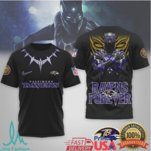 Baltimore Ravens Official NFL Black Panther 3D Shirt Baltimore Ravens Official NFL Black Panther 3D Shirt