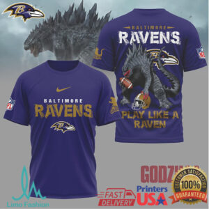 Baltimore Ravens Official NFL Godzilla Football Shirt Baltimore Ravens Official NFL Godzilla Football Shirt