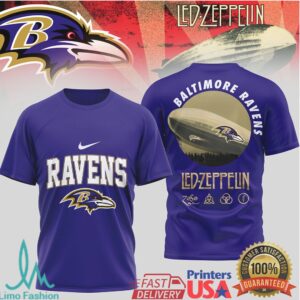 Baltimore Ravens Official NFL Led Zeppelin 3D Shirt Baltimore Ravens Official NFL Led Zeppelin 3D Shirt