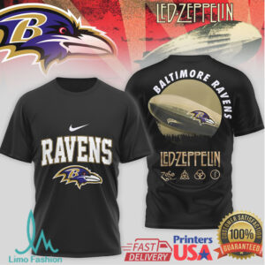 Baltimore Ravens Official NFL Led Zeppelin 3D Shirt