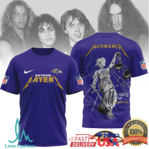 Baltimore Ravens Official NFL Metallica 3D Shirt Baltimore Ravens Official NFL Metallica 3D Shirt
