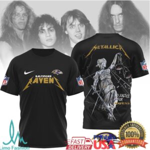 Baltimore Ravens Official NFL Metallica 3D Shirt