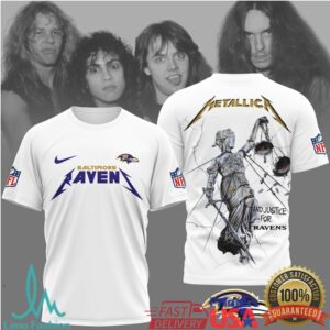 Baltimore Ravens Official NFL Metallica 3D Shirt