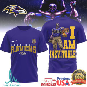 Baltimore Ravens Official NFL Thanos 3D Shirt