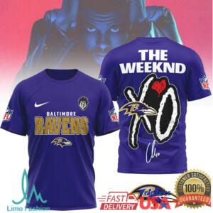 Baltimore Ravens Official NFL The Weeknd 3D Shirt