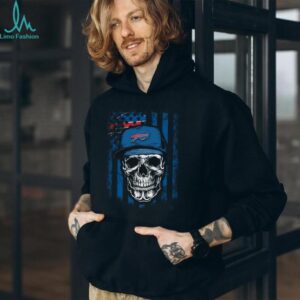 Baltimore Ravens Skull and Cap Distressed Flag T Shirt