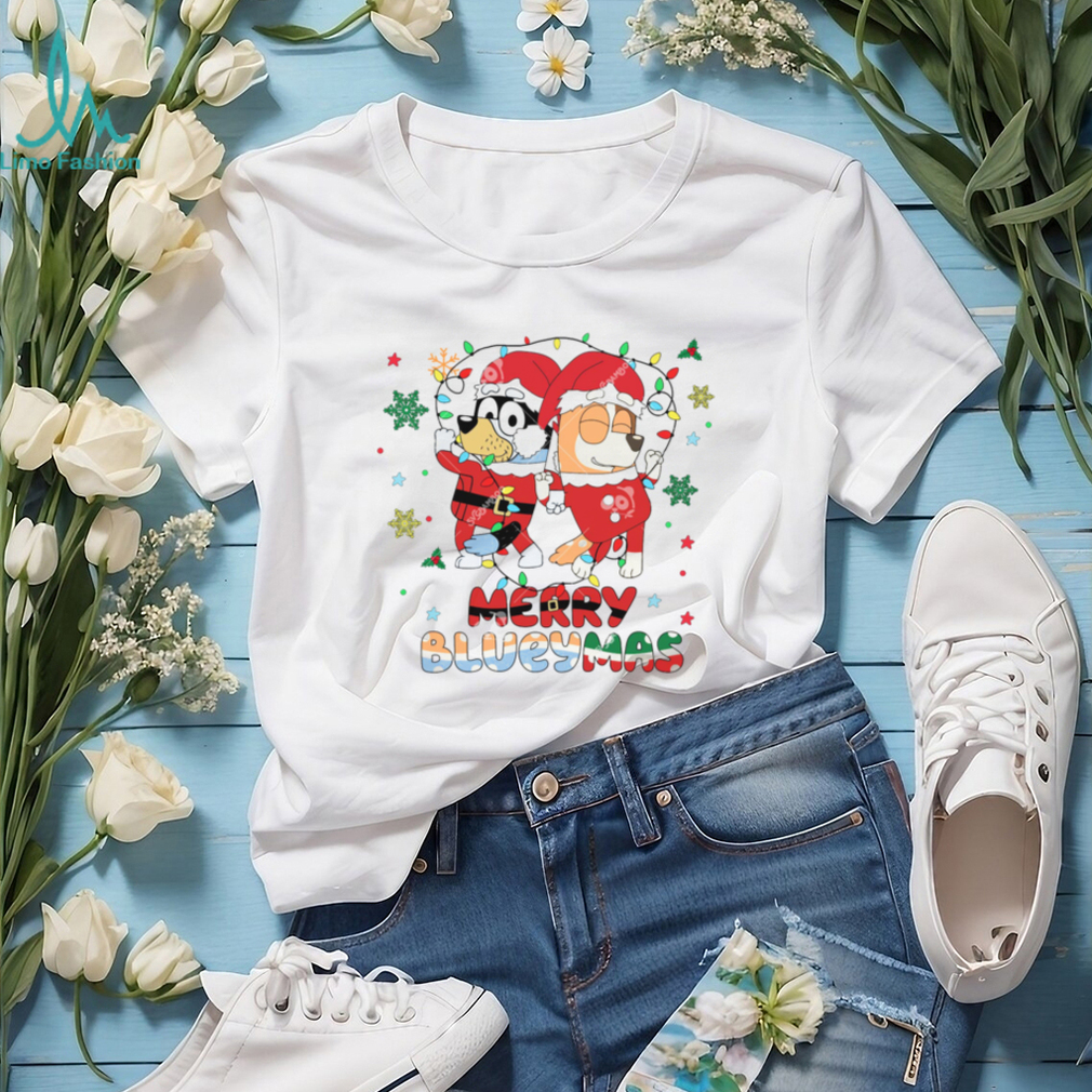 Bluey Dancing Merry Blueymas Shirt, Dad Mom Bluey Dance Bluey Dancing Merry Blueymas Shirt, Dad Mom Bluey Dance