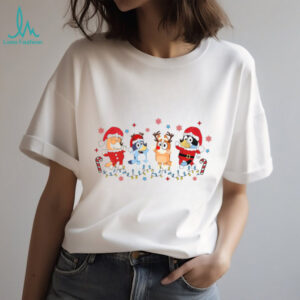 Bluey Family Dancing for Christmas Shirt, Cute Blue Dog Xmas