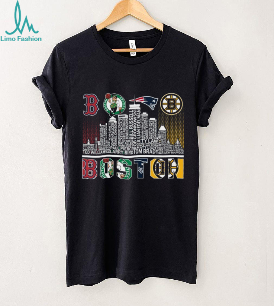 Boston Skyline Sports Legends Mashup T Shirt Recovered Boston Skyline Sports Legends Mashup T Shirt Recovered