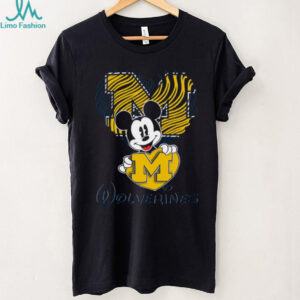 Michigan Wolverines Mickey Mouse Heart T Shirt