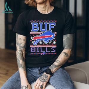 Buffalo Bills 'Ugly Sweater' Pixel Art Holiday T Shirt.