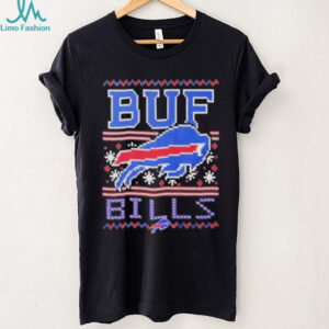 Buffalo Bills 'Ugly Sweater' Pixel Art Holiday T Shirt.