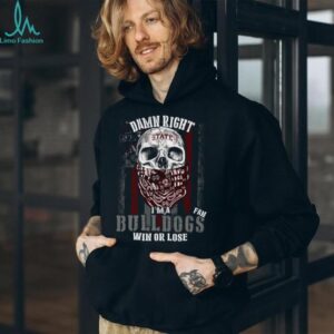 Bulldogs Fan Win or Lose Skull Design Tee