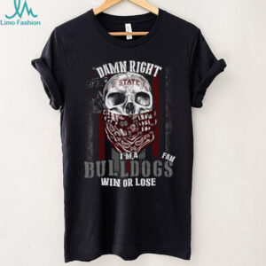 Bulldogs Fan Win or Lose Skull Design Tee