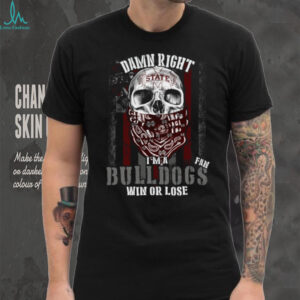 Bulldogs Fan Win or Lose Skull Design Tee