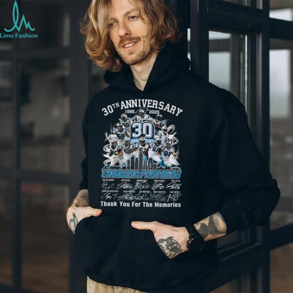 Carolina Panthers 30th Anniversary 1995 2025 Thank You for the Memories Long Sleeve Shirt Carolina Panthers 30th Anniversary 1995 2025 Thank You for the Memories Long Sleeve Shirt